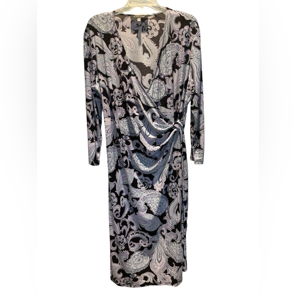 Paisley Jersey faux wrap dress
